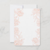 コーラルグレー ヴィンテージ フラワー ウェディング RSVP (裏面)