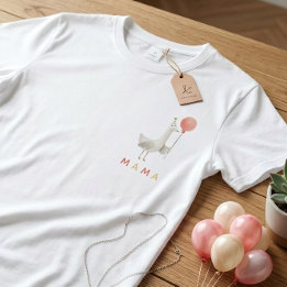 コーラルグースバルーンママの女性の1歳の誕生日パーティー Tシャツ