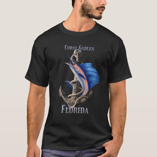 コーラルゲイブルズ フロリダ メカジキ マカジキ 海釣り Tシャツ (正面)