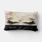 コーラルコッパー大理石メイクアップラッシュブラックゴージャス ランバークッション (裏面)