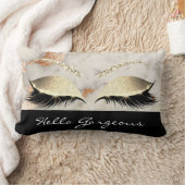 コーラルコッパー大理石メイクアップラッシュブラックゴージャス ランバークッション (ブランケット)