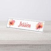 コーラルコンテンポラリーフローラ名 デスクネームプレート (正面)