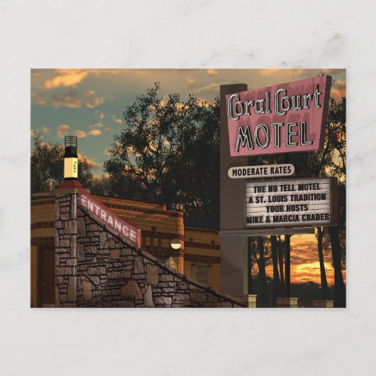 コーラルコートモテル ルート66 アメリカン レトロ ポストカード (正面)