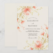 コーラルゴールドペイント ウェディング 招待状 (正面/裏面)