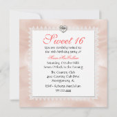 コーラルサテンエレガントルックスウィート16バースデーパーティー 招待状 (裏面)