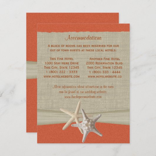 コーラルサンシャインビーチ結婚式方向挿入 エンクロージャーカード (正面/裏面)