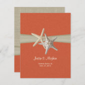 コーラルサンドドルアンドスターフィッシュバーラップ披露宴 招待状 (正面/裏面)