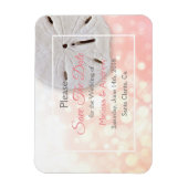 コーラルサンドドルウェディング日付磁石を保存 マグネット (縦)