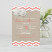 コーラルサンドドル&シェブロンリハーサルディナー 招待状 (スタンド正面)