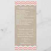 コーラルサンドドル&シェブロン結婚式 プログラム (裏面)