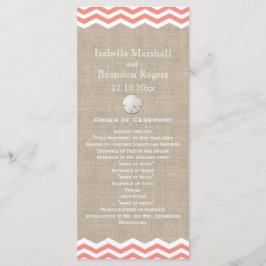 コーラルサンドドル&シェブロン結婚式 プログラム