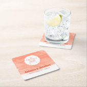 コーラルサンドドル スクエアペーパーコースター (インサイチュ)