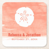 コーラルサンドドル スクエアペーパーコースター (正面)