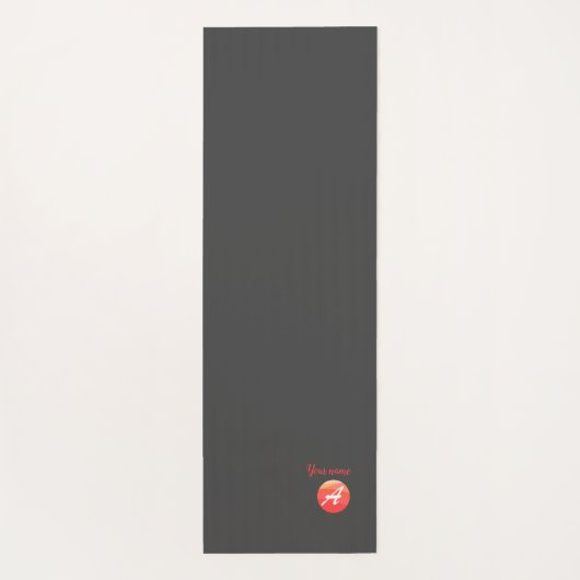 コーラルサークル名イニシャル波状灰色ヨガマット ヨガマット (裏面)