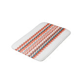 コーラルサーモンオレンジブルー波ジグザグ模様 バスマット (アングル)