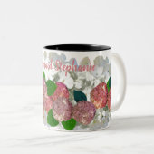 コーラルサーモンフローラブリーズメイドネームコーヒーマグ ツートーンマグカップ (正面右)