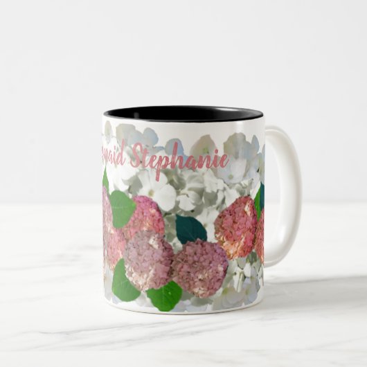 コーラルサーモンフローラブリーズメイドネームコーヒーマグ ツートーンマグカップ (正面右)