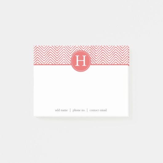 コーラルシェブロンカスタムズモノグラム ポストイット (正面)