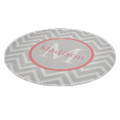 コーラルシェブロンモノグラム カッティングボード (角)