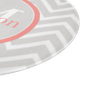 コーラルシェブロンモノグラム カッティングボード (角)