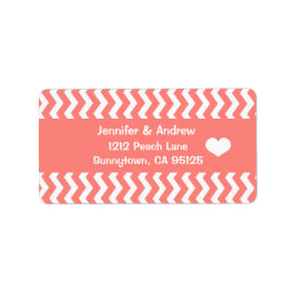コーラルシェブロン差出人住所ラベル ラベル