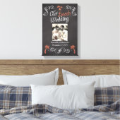 コーラルシャルボードスクリプトビーチ結婚式 キャンバスプリント (インサイチュ (寝室))