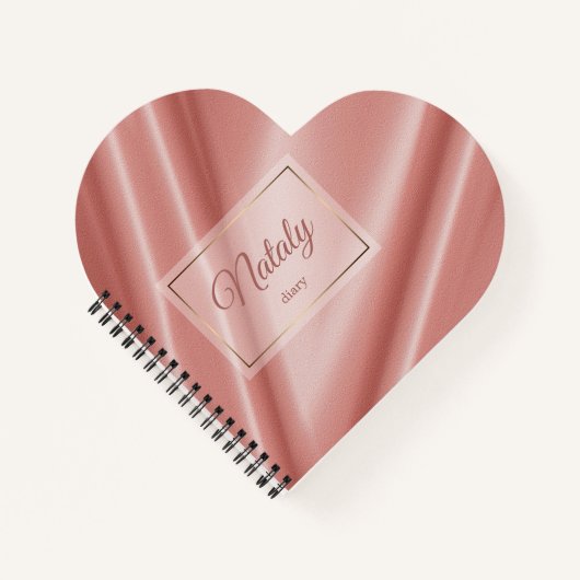 コーラルシルクのテクスチャ黄金の枠。 ノートブック (正面)