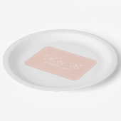 コーラルシンプルにエレガントな結婚式 ペーパープレート (アングル)