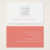 コーラルシンプルモダンジュエリーデザイナーロゴ (正面&裏面)