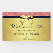 コーラルシークインネイビー金ゴールドボウ結婚ズ 横断幕 (横)