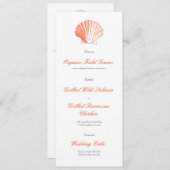 コーラルシーシェルウェディング レセプション ディナーメニュー 招待状 (正面/裏面)