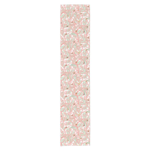 コーラルシーシェル海ビーチ水中 ショートテーブルランナー (正面)