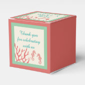 コーラルシーホース目的地の結婚式の好意ボックス フェイバーボックス (正面サイド)