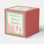 コーラルシーホース目的地の結婚式の好意ボックス フェイバーボックス (裏面サイド)