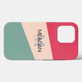 コーラルシーモノグラムパーソナライズされた名 Case-Mate iPhoneケース (裏面 (横))