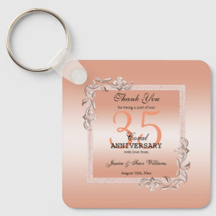 コーラルジェム&グリッター35結婚's Anniversary キーホルダー
