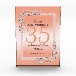  コーラルジェム&グリッター35結婚's Anniversary   フォトブロック
