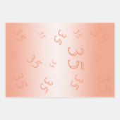  コーラルジェム&グリッター35結婚's Anniversary  ラッピングペーパーシート (正面3)