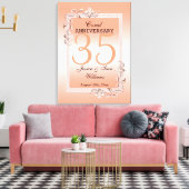 コーラルジェム&グリッター35結婚th Anniversary キャンバスプリント (インサイチュ (リビング))