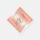コーラルジェム&グリッター35結婚th Anniversary スタンダードカクテルナプキン (角)