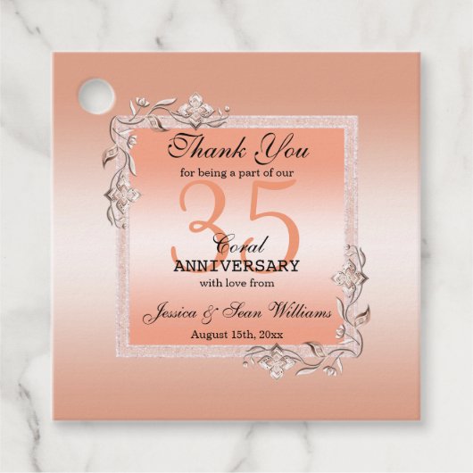 コーラルジェム&グリッター35結婚th Anniversary フェイバータグ (正面)