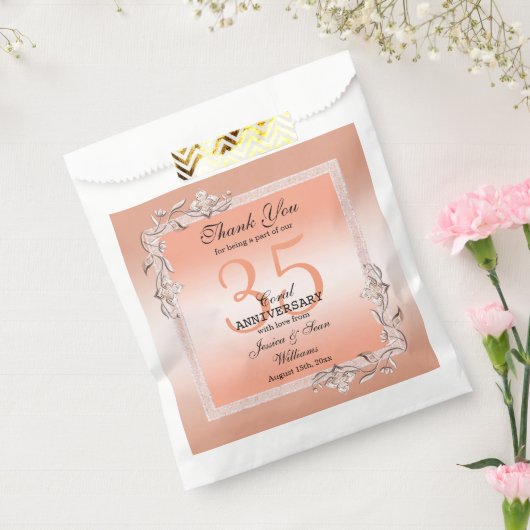 コーラルジェム&グリッター35結婚th Anniversary フェイバーバッグ (封をした状態)