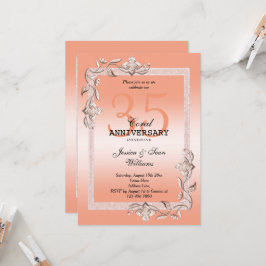 コーラルジェム＆グリッター 35周年結婚記念日 招待状