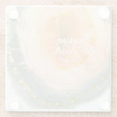 コーラルジオデザートハンドウォーター結婚カラー ガラスコースター (裏面)