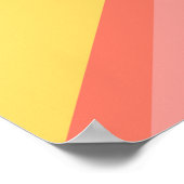 コーラルジオメトリックモダンデイライト色ブロックアート ポスター (角)