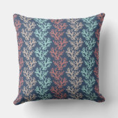 コーラルジグザグパターンネイビー装飾用クッション クッション (裏面)