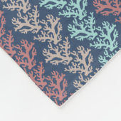 コーラルジグストライプグザグネイビーフリースブランケット フリースブランケット (角)