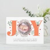 コーラルジョイ初めてのクリスマスホリデーフォトベビー誕生 案内状 (スタンド正面)