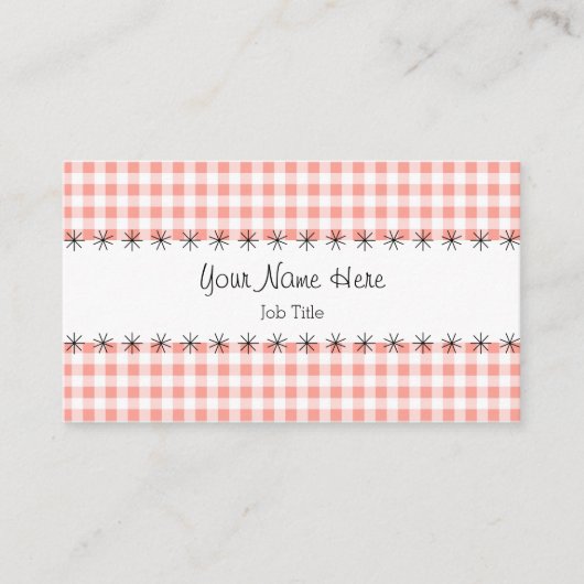 コーラルジンガムストライプ名刺 名刺 (正面)