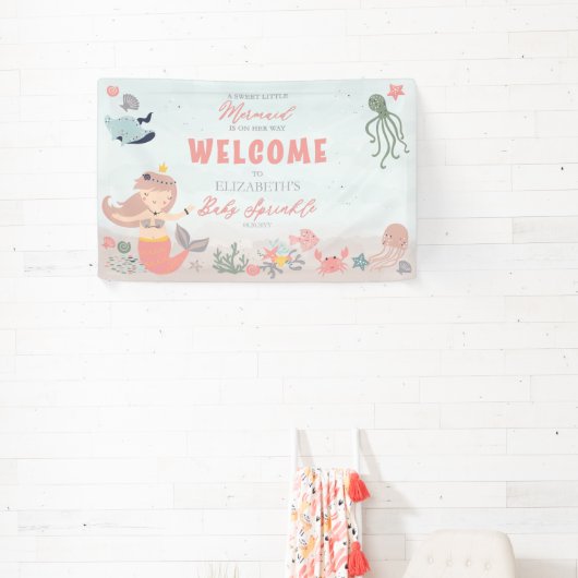 コーラルスイートリトルマーメイドシーガールベビー散水 横断幕 (インサイチュ)